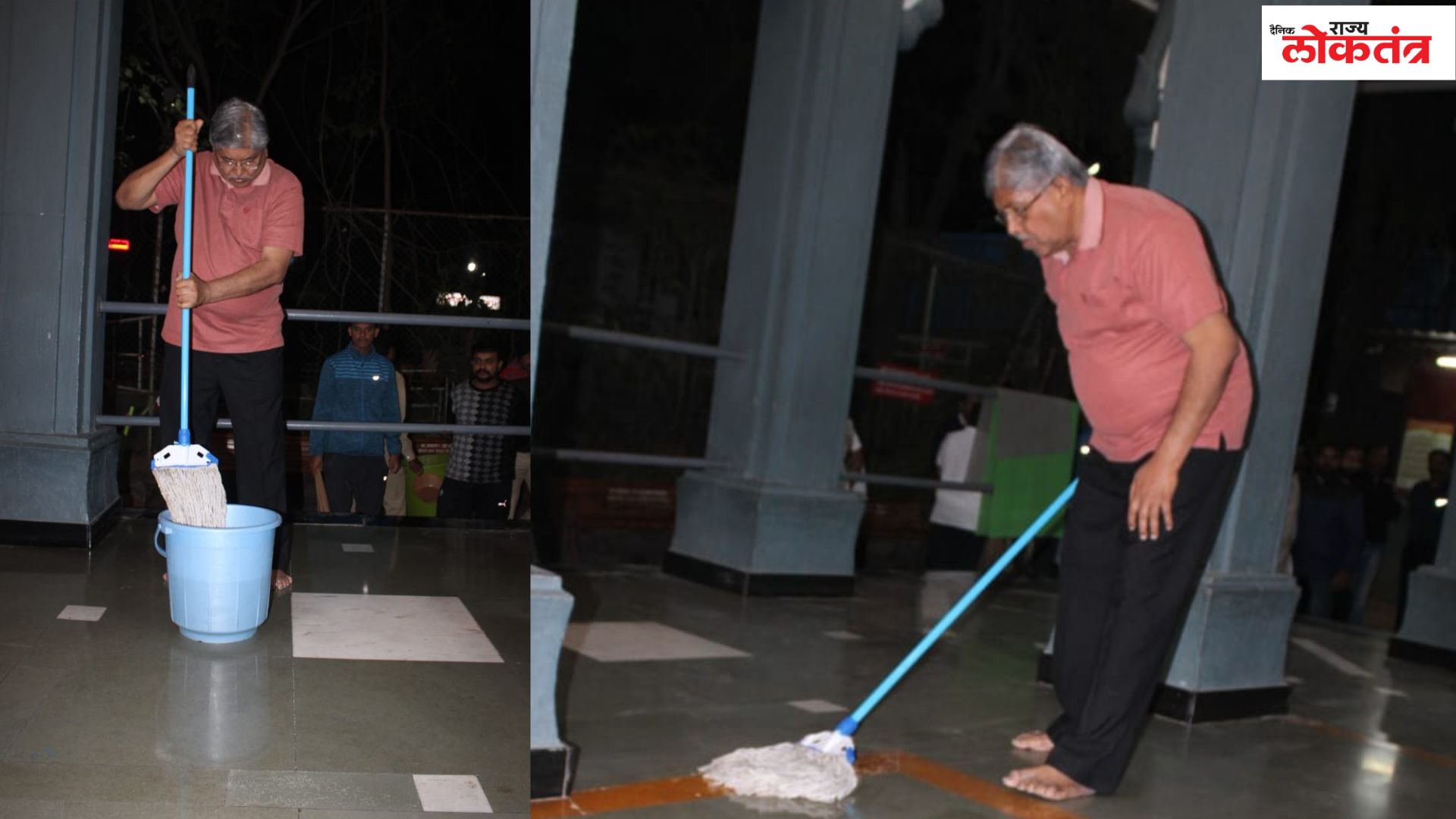 मंत्री चंद्रकांतदादा पाटील यांच्याकडून कोथरुडमधील मृत्यूंजय मंदिराची साफसफाई