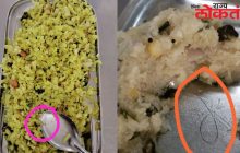 साविञीबाई फुले पुणे विद्यापीठातील मेसमध्ये विद्यार्थी खात आसलेल्या पोह्यामध्ये अळी
